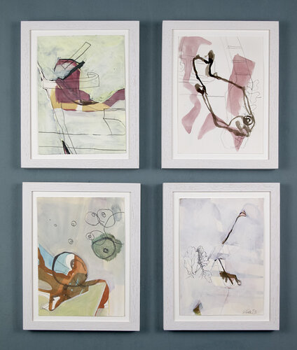 4-teilige Miniserie "Patches 1" par Petra Goetz, Œuvre sur papier en vente sur Singulart