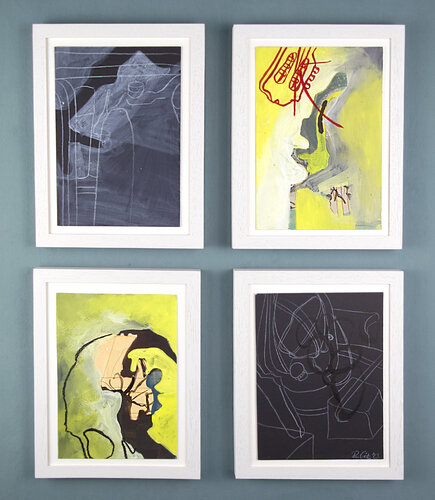 4-teilige Miniserie "Skull and Tones" by Petra Goetz, Work on Paper for Sale on Singulart