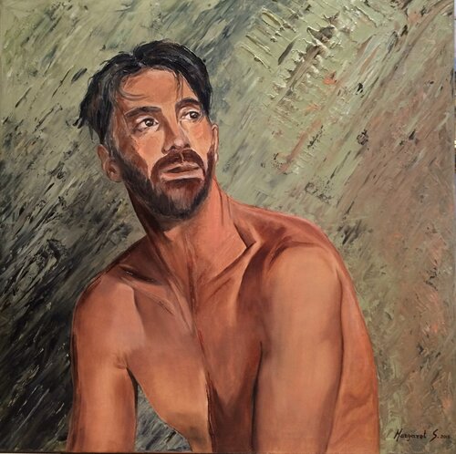 Portrait, gazing at the light par Margarita Sprecher, Peinture en vente sur Singulart