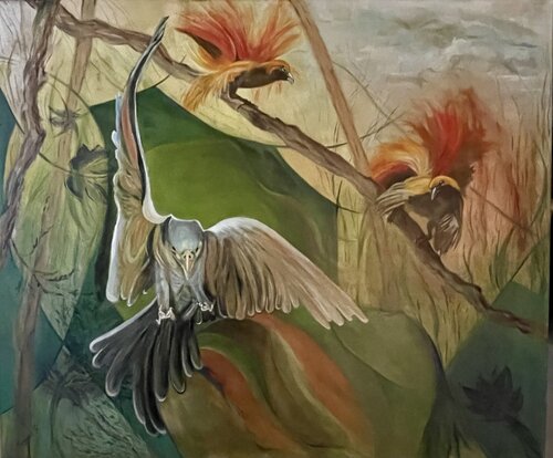 Birds Dancing von Margarita Sprecher, Malerei kaufen auf Singulart