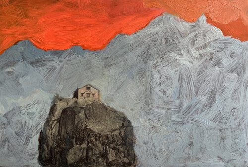 Tamaro Hütte di Heike Müller, Pittura in vendita su Singulart
