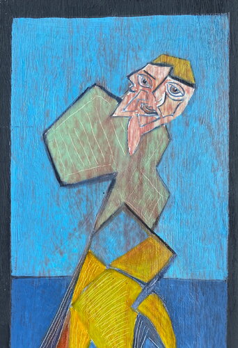 2024 069  PB.   La tête dans les nuages. van Franck Beroard, Schilderij te koop op Singulart