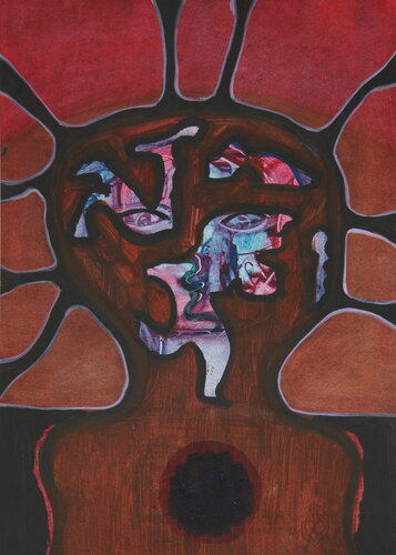 André Beroard    1996 034.   La pensée prisonnière van Franck Beroard, Schilderij te koop op Singulart