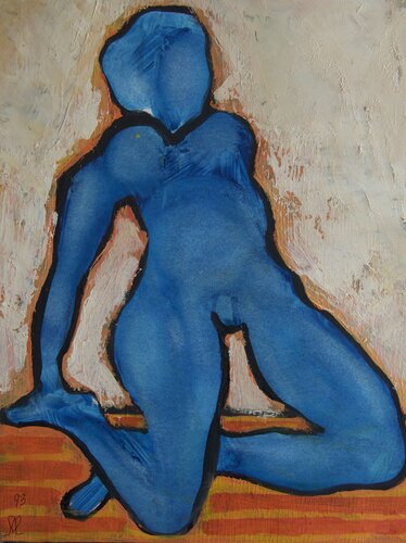 André Beroard.    FB AB 1993 002.   Nu bleu. von Franck Beroard, Malerei kaufen auf Singulart
