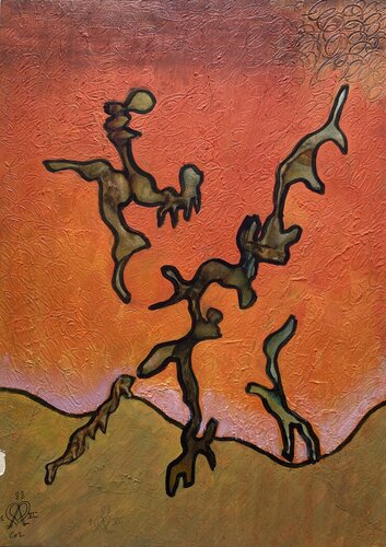 André Beroard.   FB AB 1989 045.     Danse au coucher de soleil von Franck Beroard, Malerei kaufen auf Singulart
