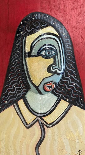 2020 010 GI.    La femme aux cheveux noirs di Franck Beroard, Altri media in vendita su Singulart
