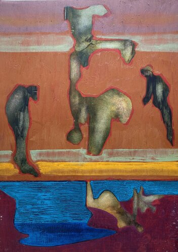 André  Beroard    FB AB 1989 020.  La naissance de l'ange van Franck Beroard, Schilderij te koop op Singulart