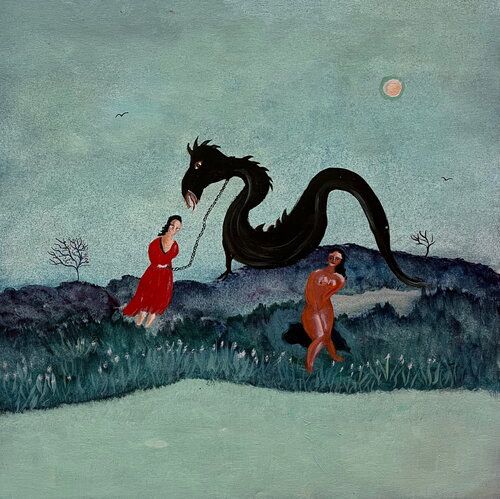 1976 030 HP.    Le dragon apprivoisé di Franck Beroard, Pittura in vendita su Singulart