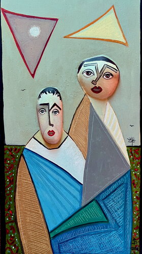 2021 021 GI.    Couple fusionnel van Franck Beroard, Schilderij te koop op Singulart