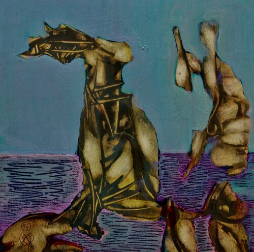 André.  Beroard      FB AB 1994 003.     Corps victorieux van Franck Beroard, Schilderij te koop op Singulart