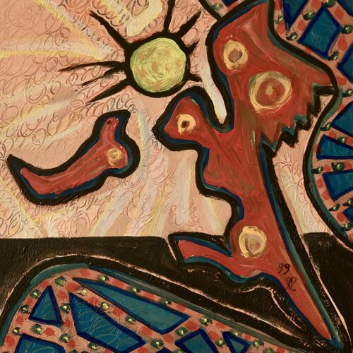 André.  Beroard  AB 1999 010.  La femme et l'oiseau di Franck Beroard, Pittura in vendita su Singulart