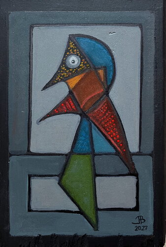 2023 013 PB.    Gris vert ou Gris aprés un verre ? by Franck Beroard, Painting for Sale on Singulart