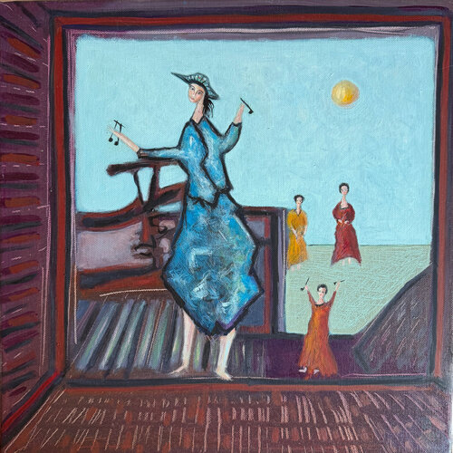 2020 0122 HT.  La charmeuse de notes by Franck Beroard, Painting for Sale on Singulart