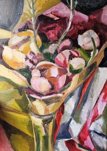 Peonies di @asaleanderz Leanderz, Pittura in vendita su Singulart