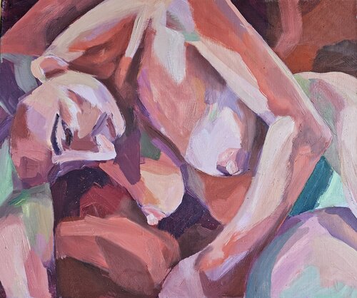 Model in the fauteuil I di @asaleanderz Leanderz, Pittura in vendita su Singulart