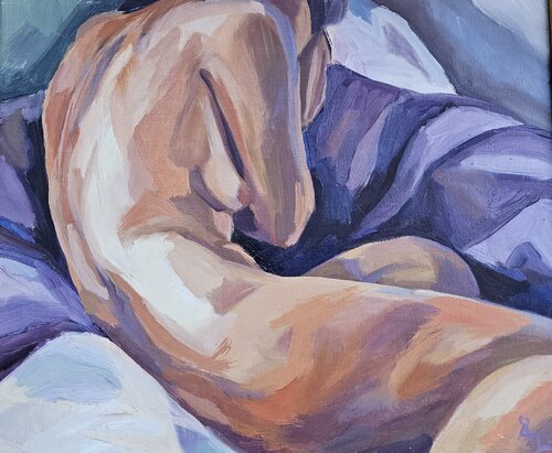Model in the fauteuil III di @asaleanderz Leanderz, Pittura in vendita su Singulart
