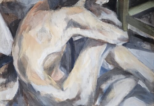 Sitting man I di @asaleanderz Leanderz, Pittura in vendita su Singulart