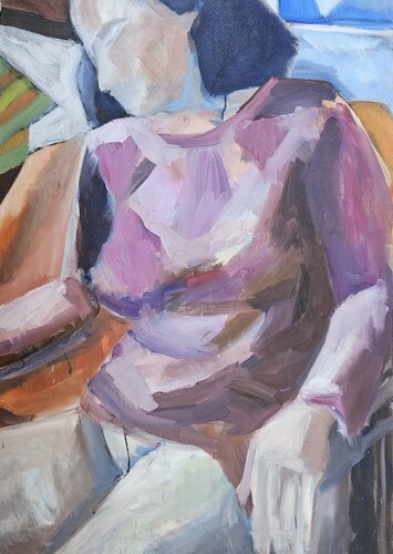 Model in the fauteuil by @asaleanderz Leanderz, Painting for Sale on Singulart