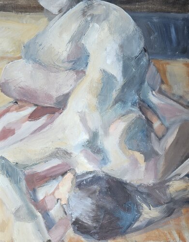 Lying model by @asaleanderz Leanderz, Painting for Sale on Singulart