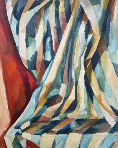 Striped fabric von @asaleanderz Leanderz, Malerei kaufen auf Singulart