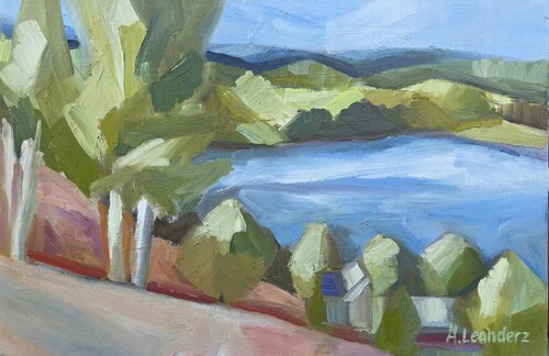 The view of the slalom slope de @asaleanderz Leanderz, Pintura a la venta en Singulart