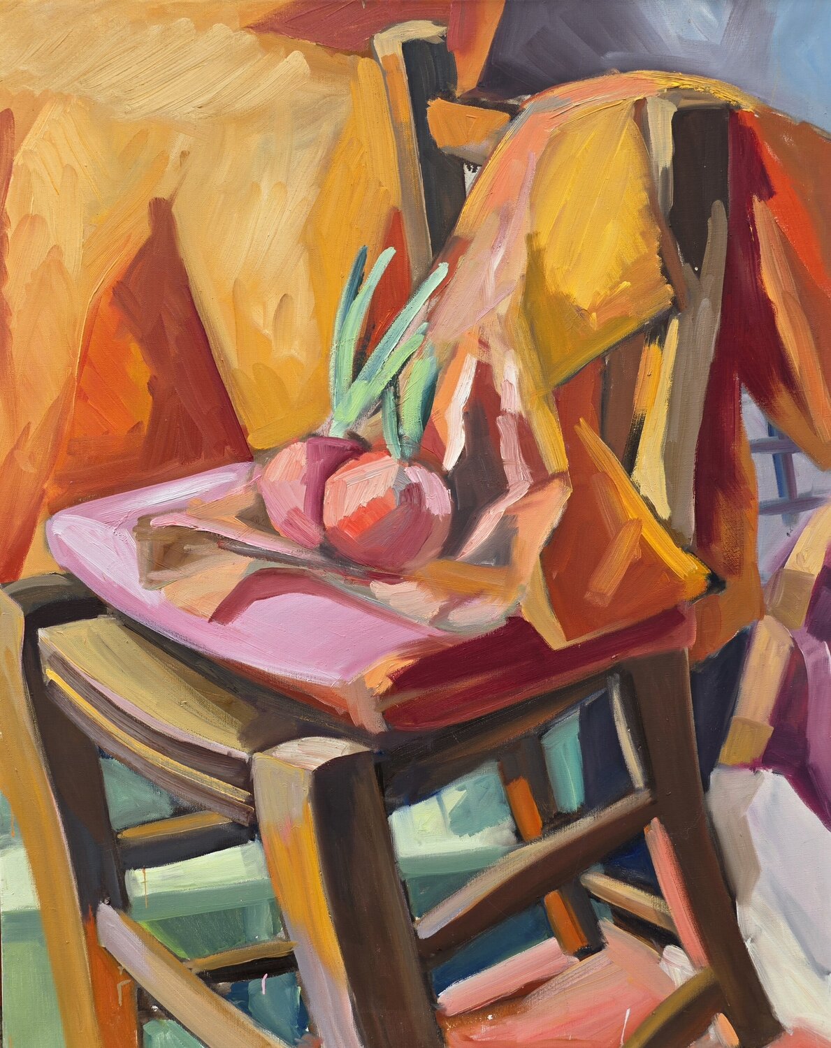 Stillife with a chair @asaleanderz Leanderz Dipinto originale in vendita