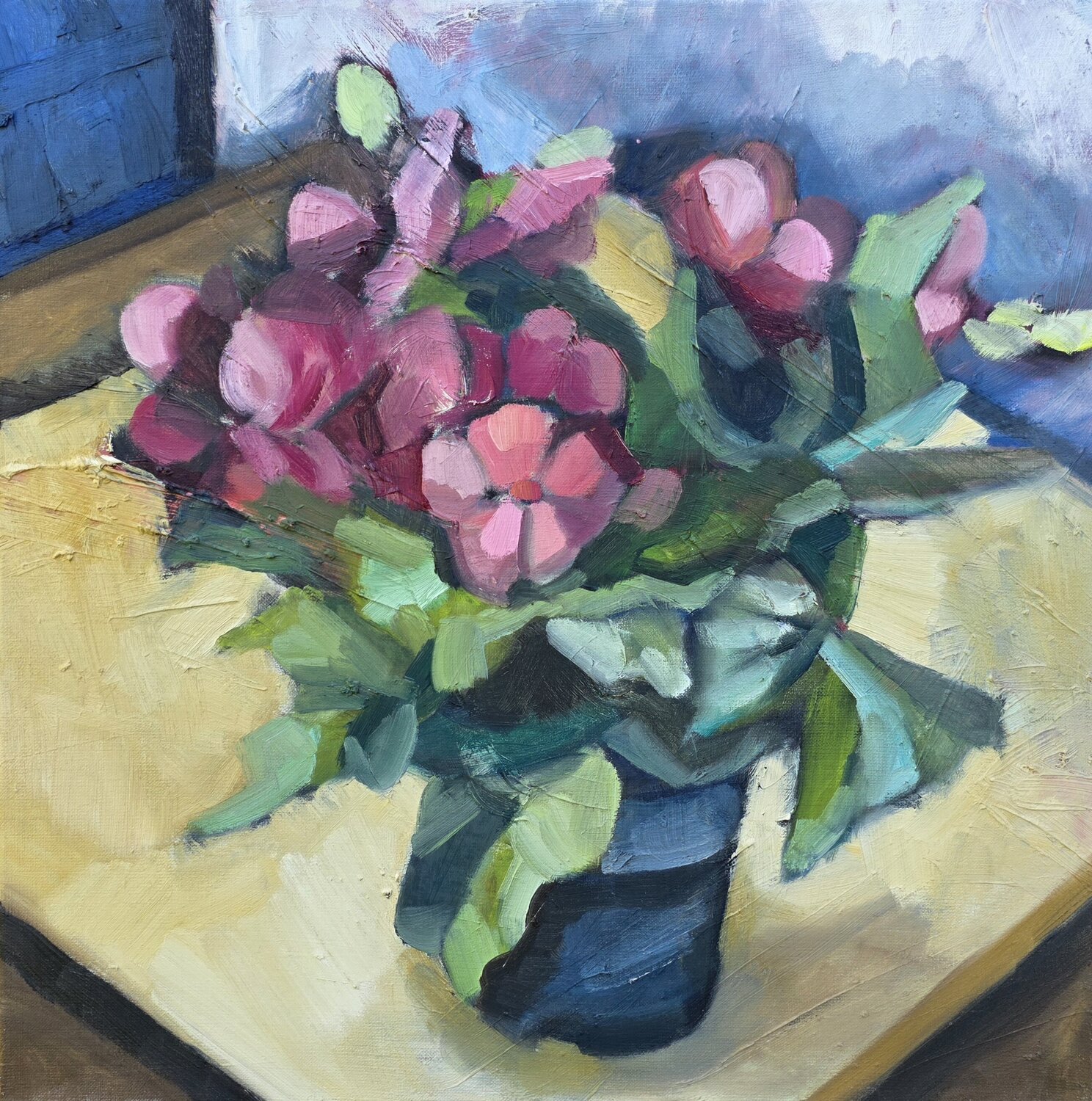 Outdoor potted begonia @asaleanderz Leanderz Original painting for sale