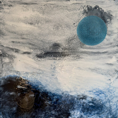 BLEU ORBITAL by claire lassonnery, Painting for Sale on Singulart
