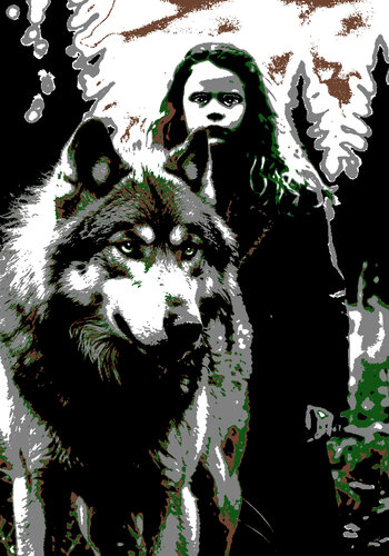 Wolfsmädchen von Manuela Kuntz, Werk auf Papier kaufen auf Singulart