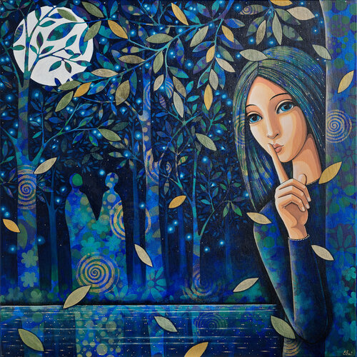 Segreti notturni di Daniela Prezioso Einwaller, Pittura in vendita su Singulart