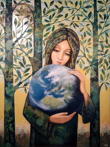 Il mondo nelle mani van Daniela Prezioso Einwaller, Schilderij te koop op Singulart