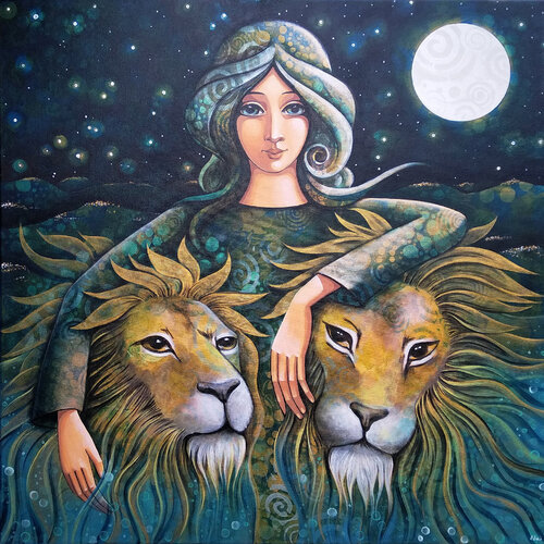 Dominatrice dei leoni by Daniela Prezioso Einwaller, 油畫 for Sale on Singulart