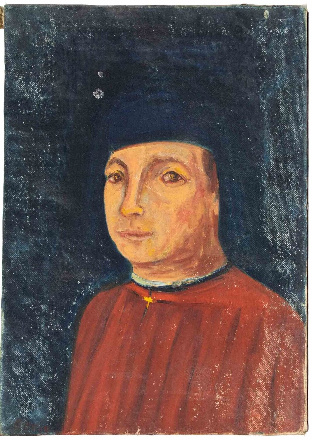 Self Portrait After Antonello da Messina Sirio Pellegrini Originalgemälde zu verkaufen