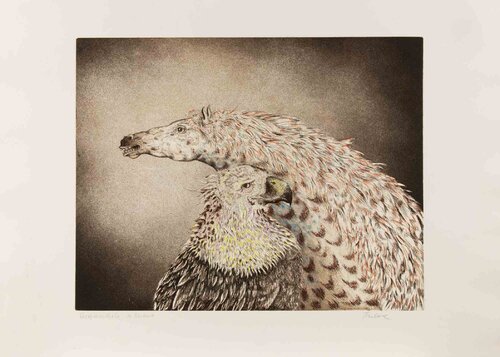 Eagle and Horse von Benito Trolese, Druck kaufen auf Singulart