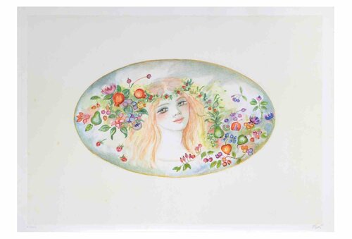 Portrait with a Garland of Flowers by Felicita Frai, Print for Sale on Singulart