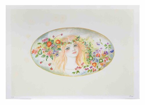Portrait with a Garland of Flowers by Felicita Frai, Print for Sale on Singulart