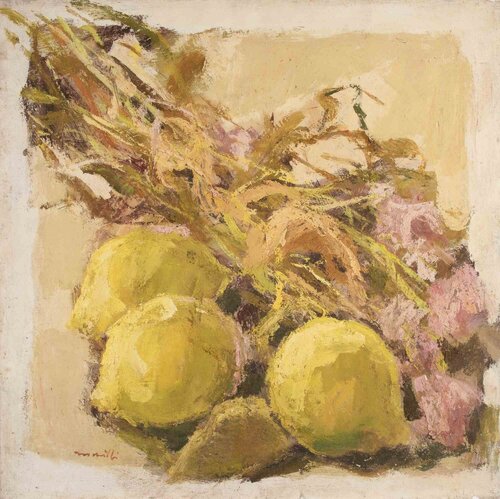 Still Life with Lemons van Franco Marzilli, Schilderij te koop op Singulart