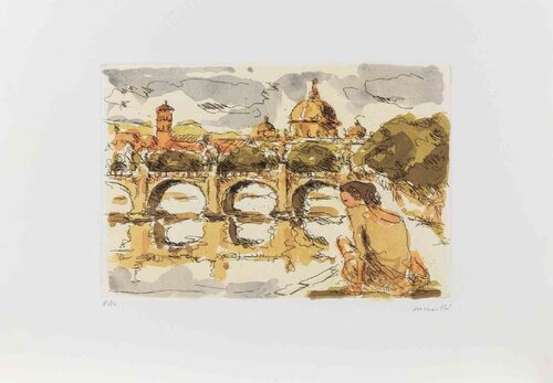 View of Saint Peter (Rome) with Ballerina von Franco Marzilli, Druck kaufen auf Singulart