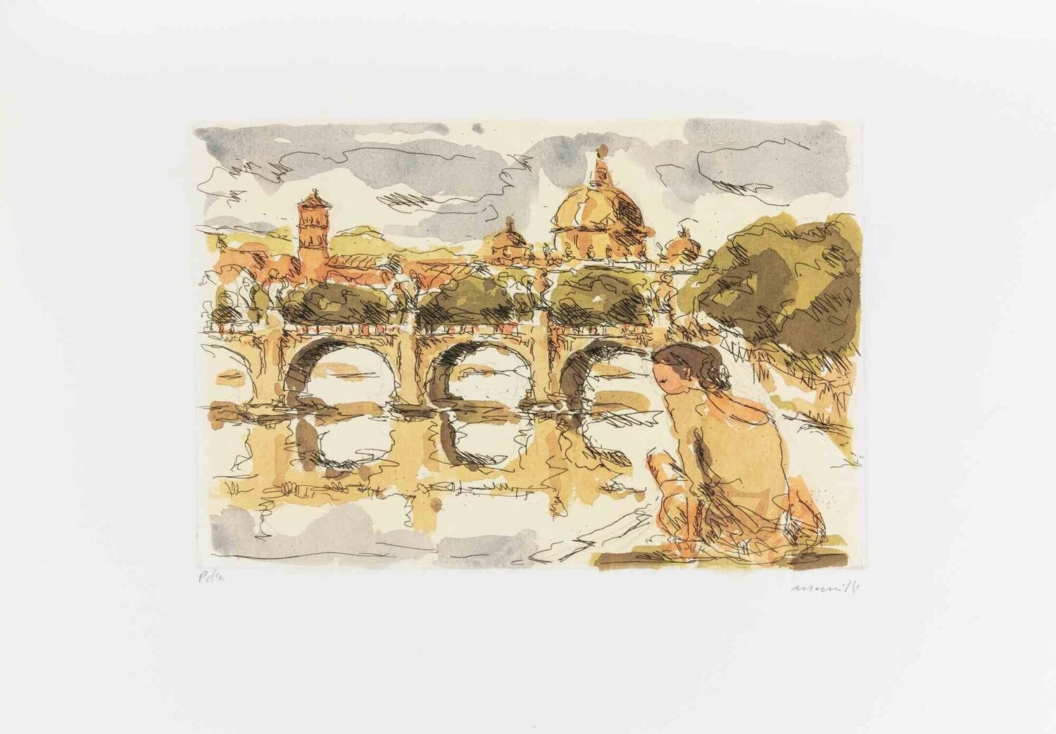 View of Saint Peter (Rome) with Ballerina Franco Marzilli Druck zu verkaufen