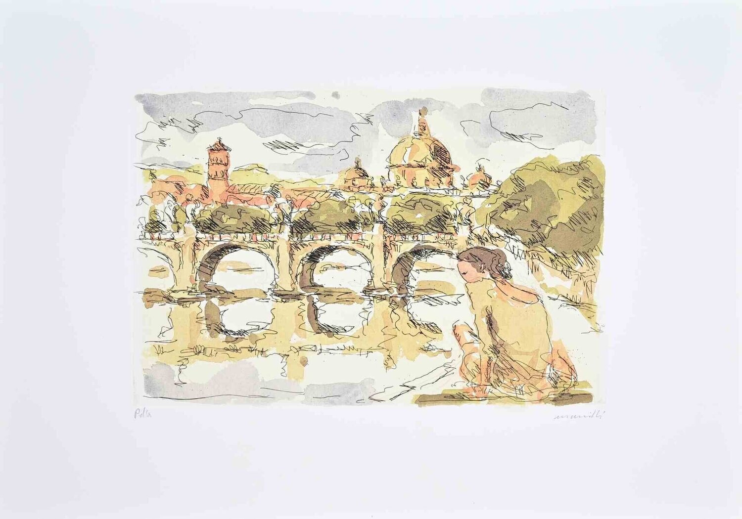 View of Saint Peter (Rome) with Ballerin Franco Marzilli Druck zu verkaufen