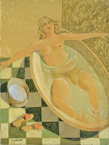 In the Bathroom von Alberto Gallerati, Malerei kaufen auf Singulart