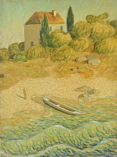 House and Boat, Owned von Alberto Gallerati, Malerei kaufen auf Singulart
