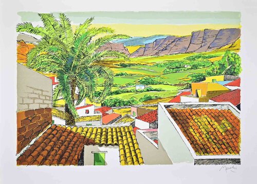 Landscape in Sicily di Renzo Meschis, Stampa in vendita su Singulart