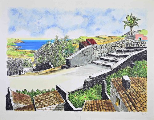Landscape in Sicily di Renzo Meschis, Stampa in vendita su Singulart