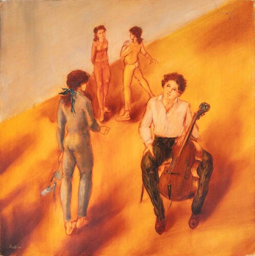 After the Musical Rehearsals von Mimmo Andriuoli, Malerei kaufen auf Singulart