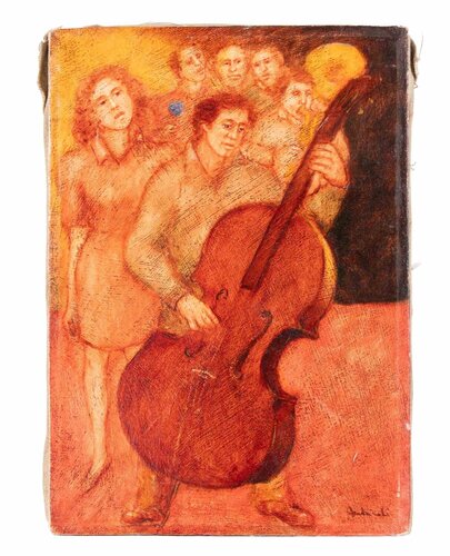  Cellos and Bass by Mimmo Andriuoli, 회화 for Sale on Singulart
