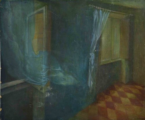 Interior by Giovanni Gromo, 油畫 for Sale on Singulart