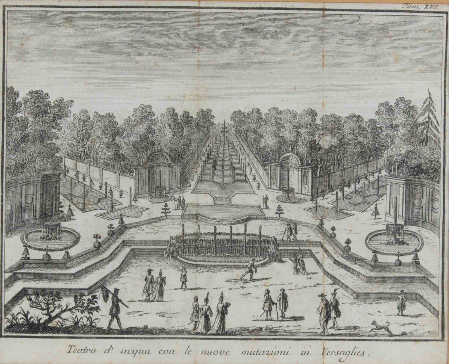 The "Water Theatre" in Versailles Giambattista Albrizzi Druck zu verkaufen
