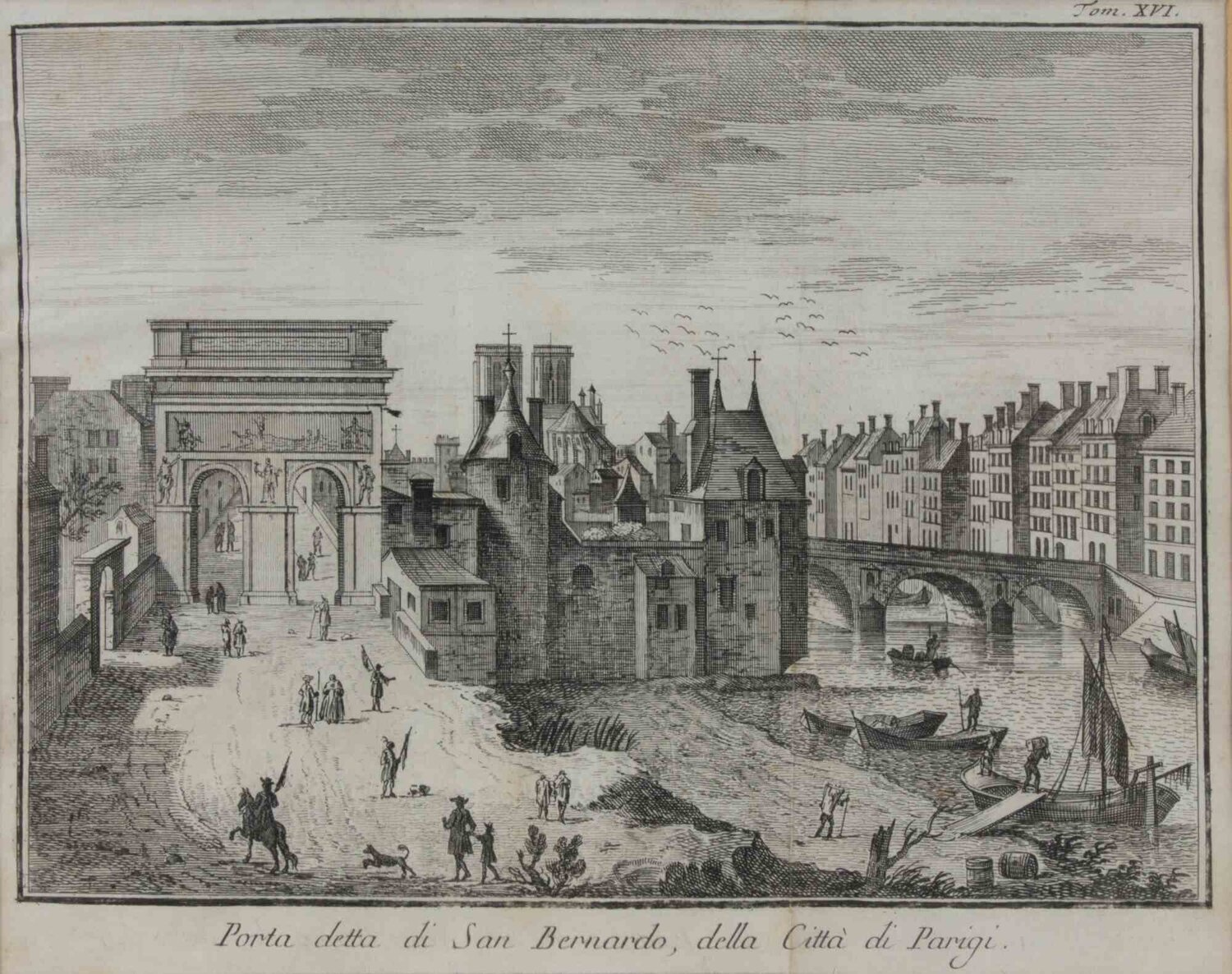 La Porte de Saint Bernard, Paris Giambattista Albrizzi Druck zu verkaufen