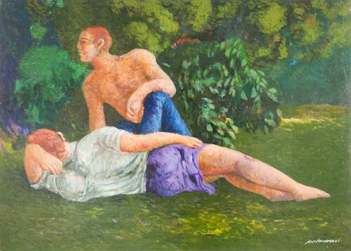 Couple at the Park von Alessio Paternesi, Malerei kaufen auf Singulart